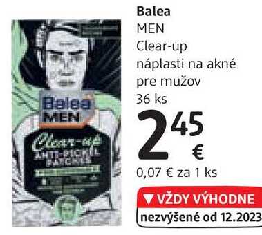 Balea MEN Clear-up náplasti na akné pre mužov, 36 ks 