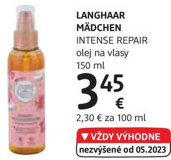 LANGHAAR MÄDCHEN INTENSE REPAIR olej na vlasy, 150 ml 