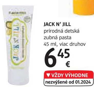 JACK N' JILL prírodná detská zubná pasta, 45 ml