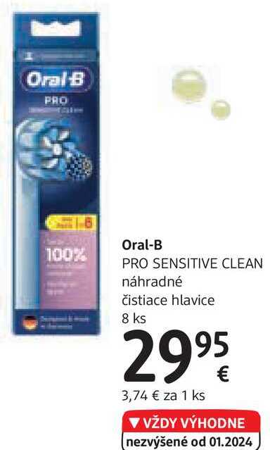 Oral-B PRO SENSITIVE CLEAN náhradné čistiace hlavice, 8 ks