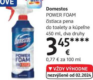 Domestos POWER FOAM čistiaca pena do toalety a kúpeľne, 450 ml