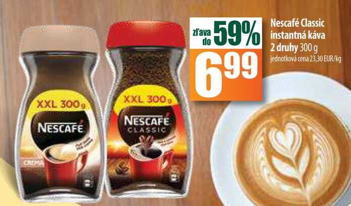 Nescafé Classic instantná káva 2 druhy 300 g