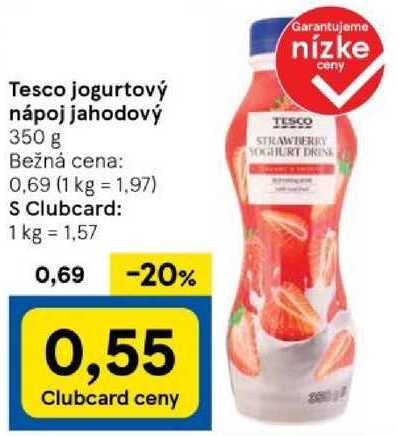 Tesco jogurtový nápoj jahodový, 350 g 