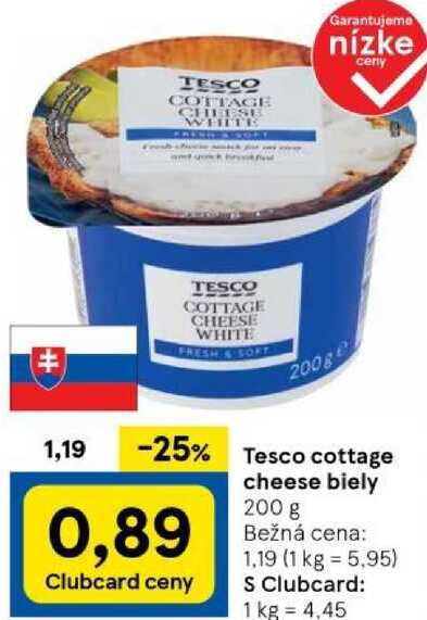 Tesco cottage cheese biely, 200 g 