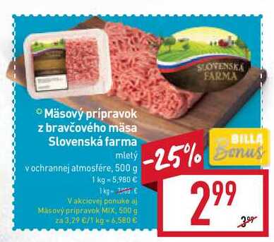 Slovenská farma Mäsový prípravok z bravčového mäsa mletý 500 g 
