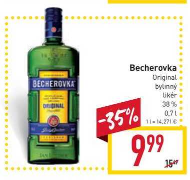 Becherovka Original bylinný likér 38% 0,7 l