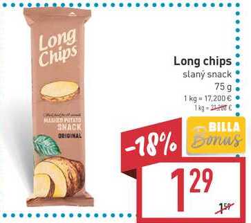 Long chips slaný snack 75 g 1