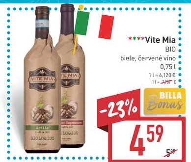 Vite Mia BIO biele, červené víno 0,75L