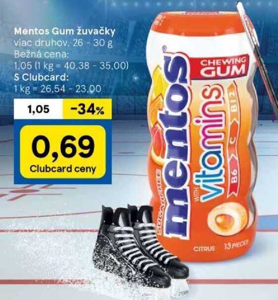 Mentos Gum žuvačky, 26-30 g