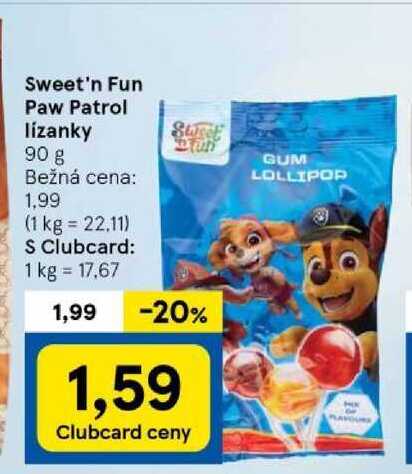 Sweet'n Fun Paw Patrol lízanky, 90 g