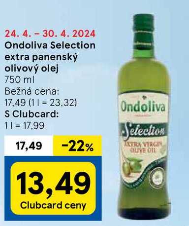 Ondoliva Selection extra panenský olivový olej, 750 ml 