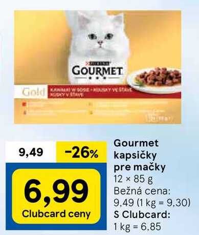 Gourmet kapsičky pre mačky, 12x 85 g 