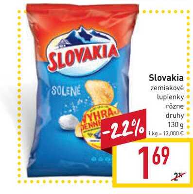Slovakia zemiakové lupienky rôzne druhy 130 g 