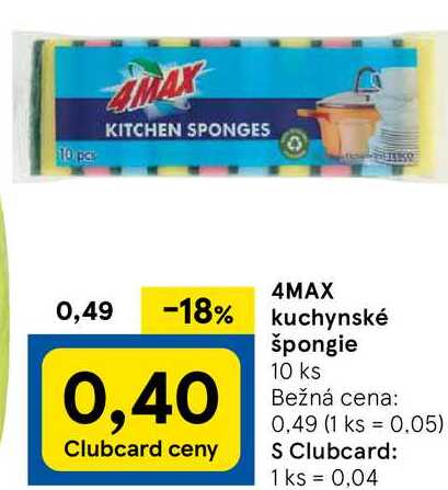 4MAX kuchynské špongie, 10 ks