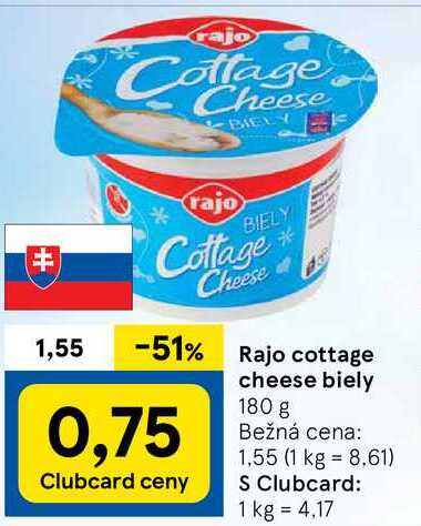 Rajo cottage cheese biely, 180 g 