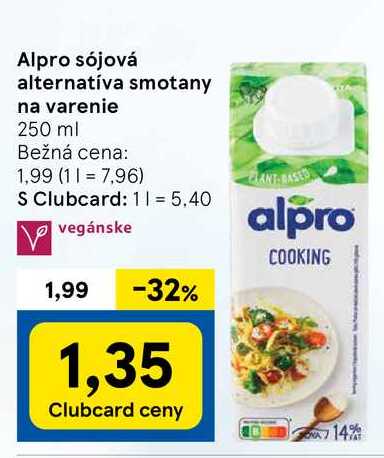 Alpro sójová alternatíva smotany na varenie, 250 ml 14% 