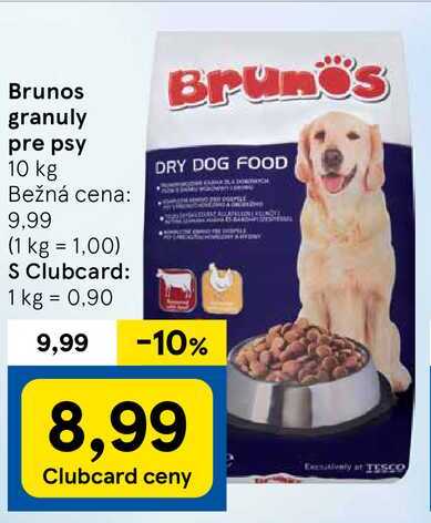 Brunos granuly pre psy, 10 kg