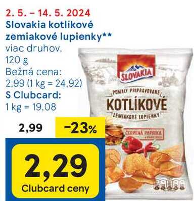 Slovakia kotlíkové zemiakové lupienky, 120 g
