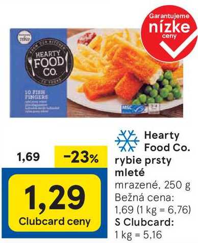 Hearty Food Co. rybie prsty mleté, 250 g