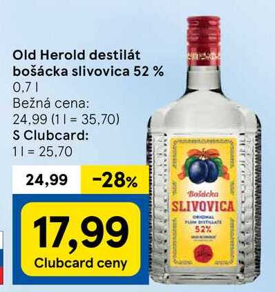 Old Herold destilát bošácka slivovica 52 %, 0,7 l