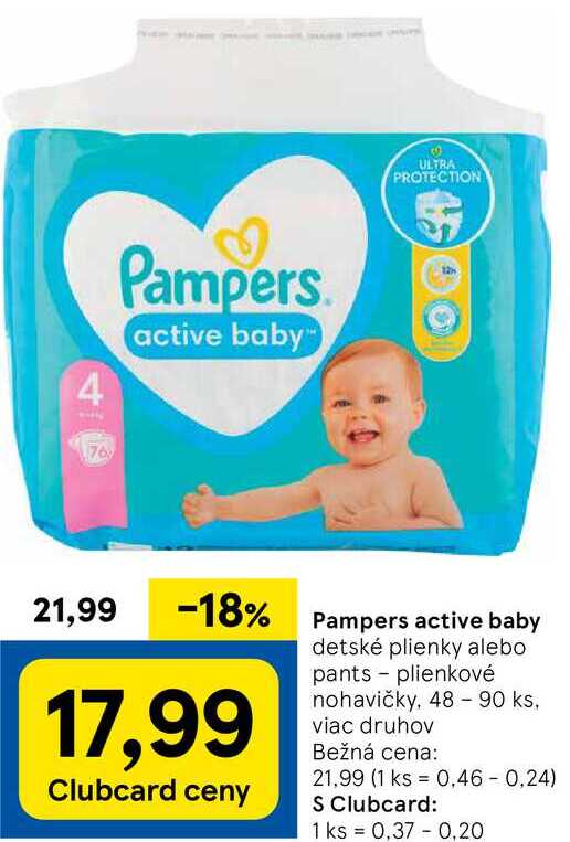 Pampers active baby, 48 - 90 ks v akcii