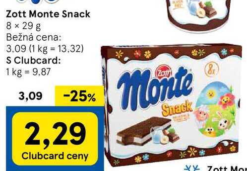 Zott Monte Snack, 8x 29 g