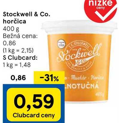 Stockwell & Co. horčica, 400 g 