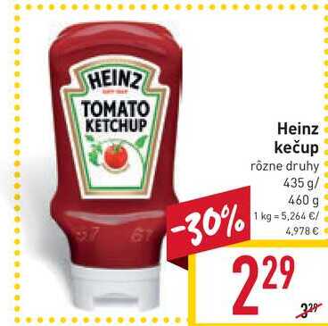 Heinz kečup rôzne druhy 435 g/ 460 g 