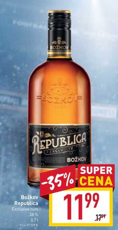 Božkov Republica Exclusive rum 38% 0,7l