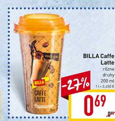 BILLA Caffe Latte rôzne druhy 200 ml
