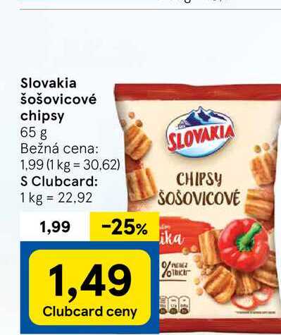 Slovakia šošovicové chipsy 65 g