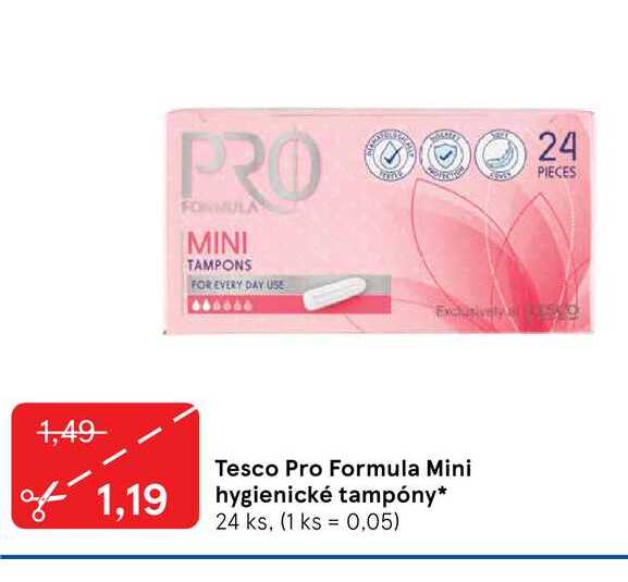 Tesco Pro Formula Mini hygienické tampóny 24 ks