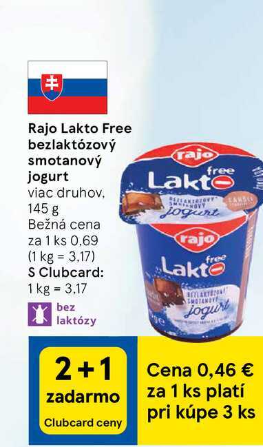Rajo Lakto Free bezlaktózový smotanový jogurt 145 g 