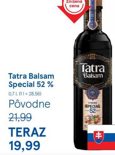 Tatra Balsam Special 52%, 0,7 l