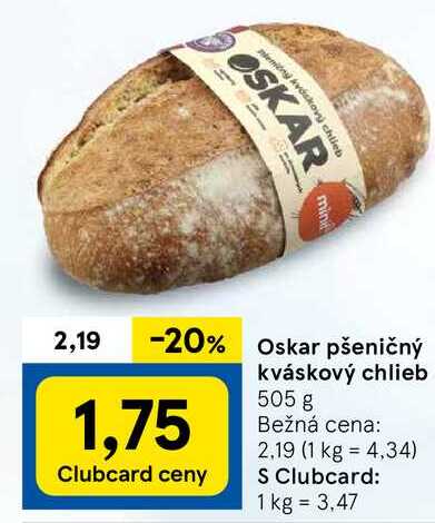 Oskar pšeničný kváskový chlieb, 505 g 