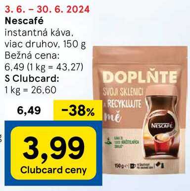 Nescafé instantná káva, 150 g 