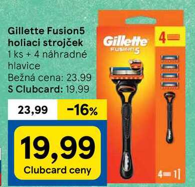 Gillette Fusion5 holiaci strojček, 1 ks + 4 náhradné hlavice 