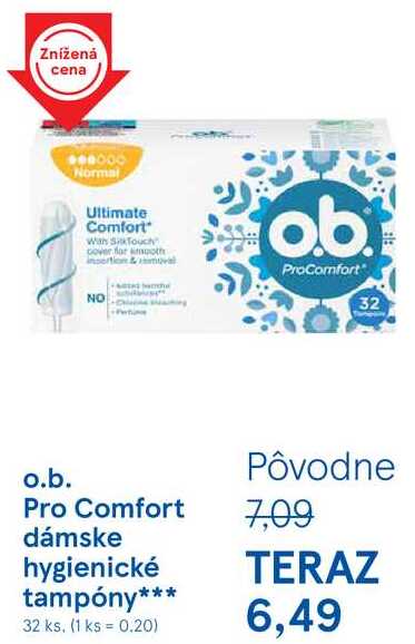 o.b. Pro Comfort dámske hygienické tampóny, 32 ks