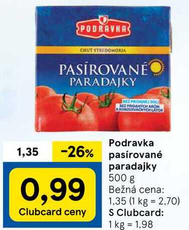 Podravka pasírované paradajky, 500 g
