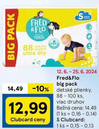 Fred&Flo big pack detské plienky, 88 - 100 ks