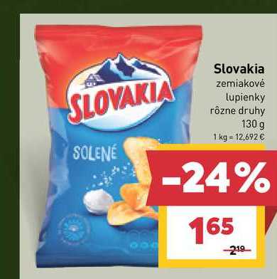 Slovakia zemiakové lupienky rôzne druhy 130 g 