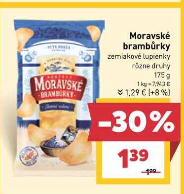 Moravské brambůrky zemiakové lupienky rôzne druhy 175 g 