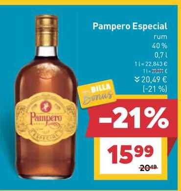 Pampero Especial rum 40% 0.7 L v akcii