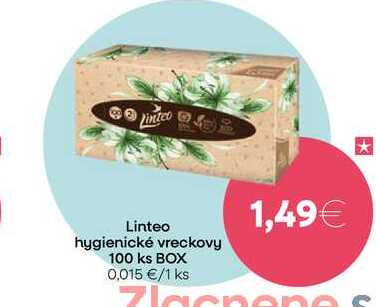 Linteo hygienické vreckovy 100 ks BOX 