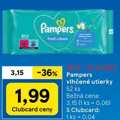 Pampers vlhčené utierky, 52 ks 