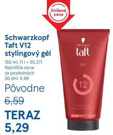 Schwarzkopf Taft V12 stylingový gél, 150 ml