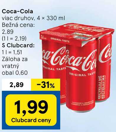 Coca-Cola, 4x 330 ml 