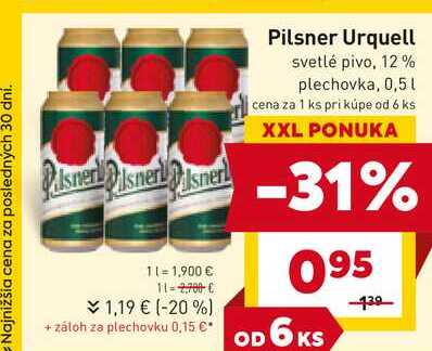 Pilsner Urquell 500 ml plech