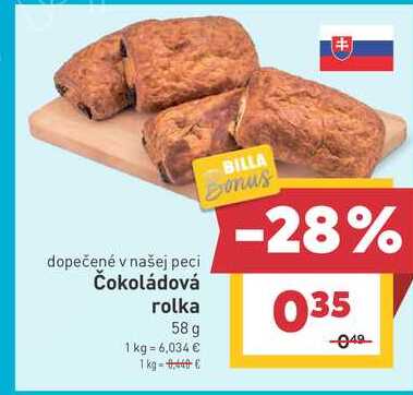 Čokoládová rolka 58 g