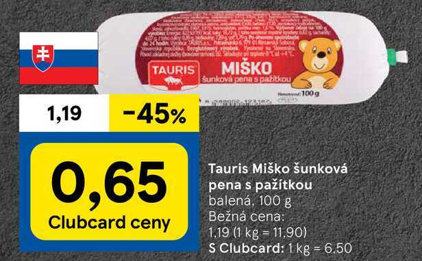 Tauris Miško šunková pena s pažítkou, 100 g